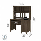 48W Small Computer Desk with Storage Hutch – Mission Style, 7 Finishes