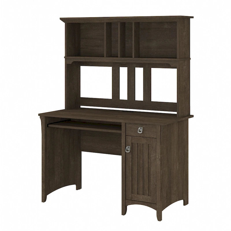 48W Small Computer Desk with Storage Hutch – Mission Style, 7 Finishes