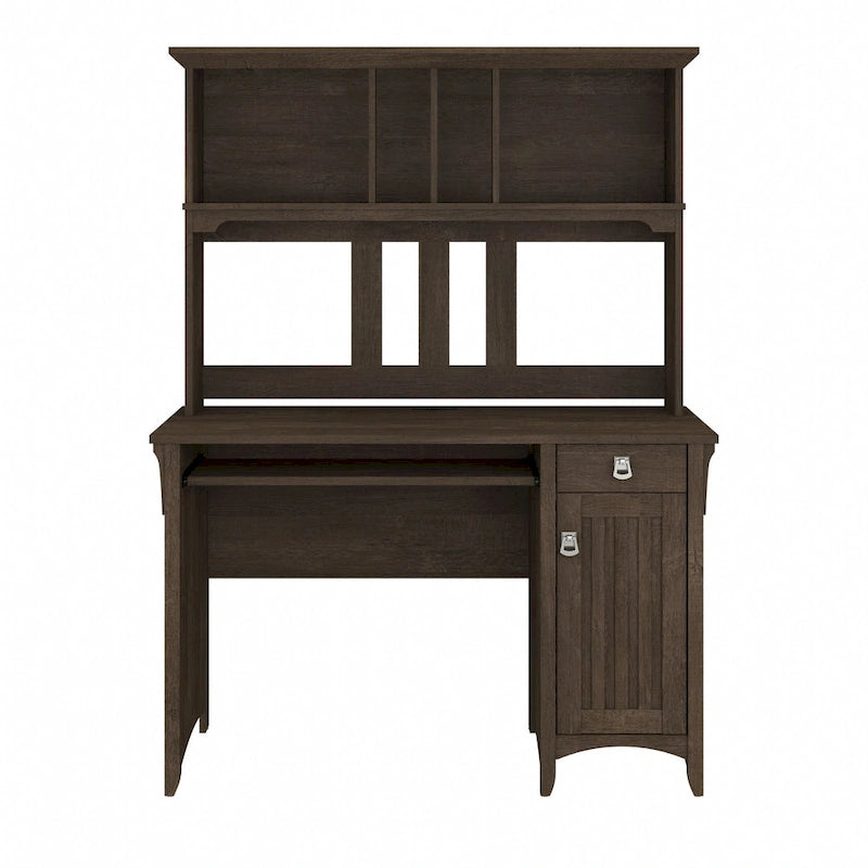 48W Small Computer Desk with Storage Hutch – Mission Style, 7 Finishes