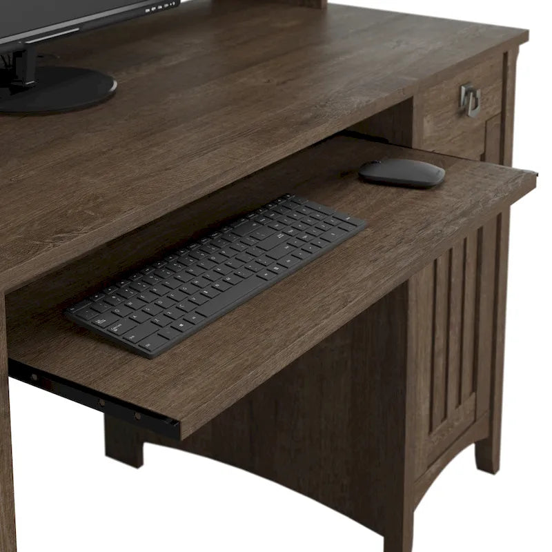 48W Small Computer Desk with Storage Hutch – Mission Style, 7 Finishes