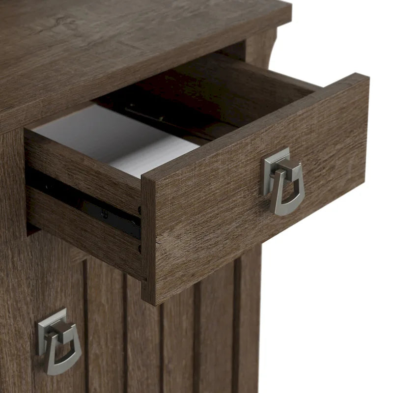 48W Small Computer Desk with Storage Hutch – Mission Style, 7 Finishes