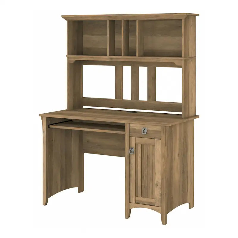 48W Small Computer Desk with Storage Hutch – Mission Style, 7 Finishes
