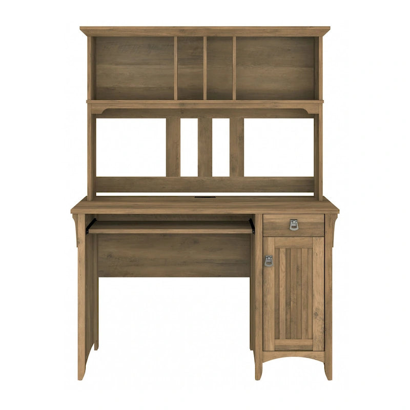 48W Small Computer Desk with Storage Hutch – Mission Style, 7 Finishes