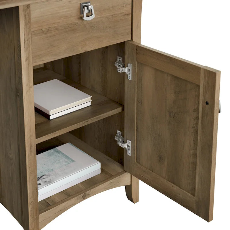 48W Small Computer Desk with Storage Hutch – Mission Style, 7 Finishes
