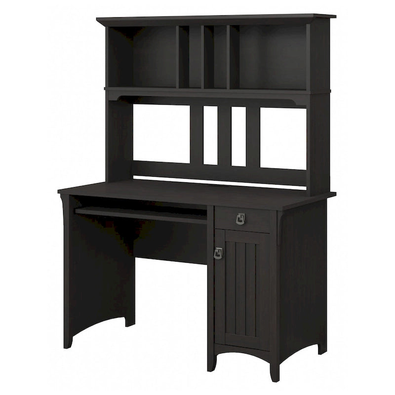 48W Small Computer Desk with Storage Hutch – Mission Style, 7 Finishes