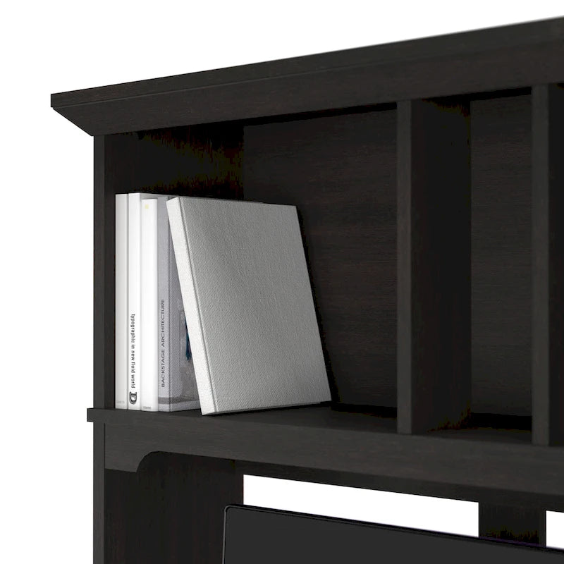 48W Small Computer Desk with Storage Hutch – Mission Style, 7 Finishes