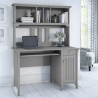 48W Small Computer Desk with Storage Hutch – Mission Style, 7 Finishes