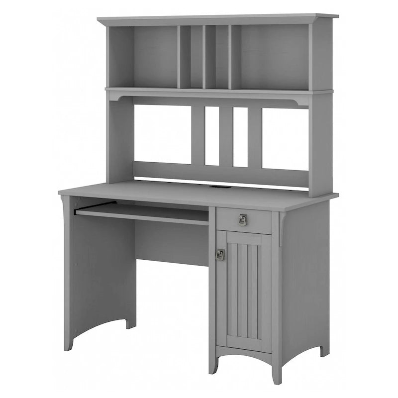 48W Small Computer Desk with Storage Hutch – Mission Style, 7 Finishes