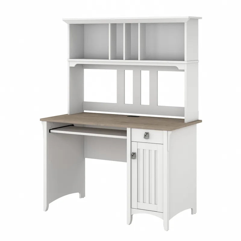 48W Small Computer Desk with Storage Hutch – Mission Style, 7 Finishes