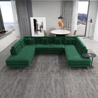 Cales Modern Living Room U-Shaped Velvet Corner Sectional Couch