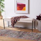 Cushioned X-Bench with Neutral Leather Seat – Minimalist Living Room Bench