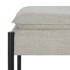 Cushioned X-Bench with Neutral Leather Seat – Minimalist Living Room Bench