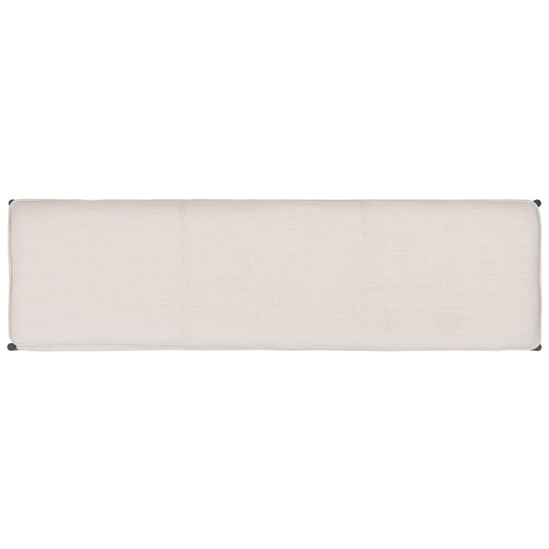 Cushioned X-Bench with Neutral Leather Seat – Minimalist Living Room Bench