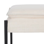 Cushioned X-Bench with Neutral Leather Seat – Minimalist Living Room Bench