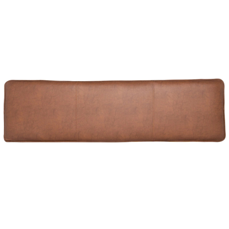 Cushioned X-Bench with Neutral Leather Seat – Minimalist Living Room Bench