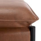 Cushioned X-Bench with Neutral Leather Seat – Minimalist Living Room Bench