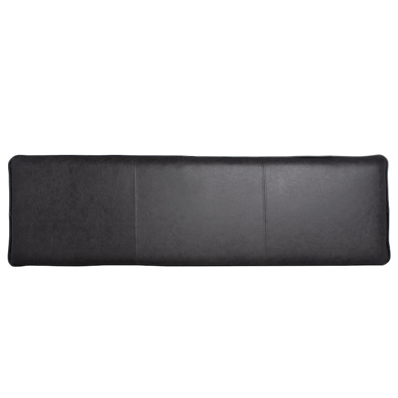 Cushioned X-Bench with Neutral Leather Seat – Minimalist Living Room Bench