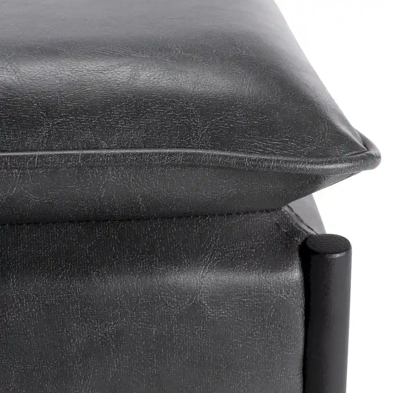 Cushioned X-Bench with Neutral Leather Seat – Minimalist Living Room Bench