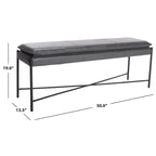 Cushioned X-Bench with Neutral Leather Seat – Minimalist Living Room Bench