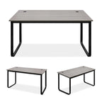 Bureau d'ordinateur moderne en métal noir avec étagères de rangement pour usage personnel
