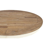 Round Farmhouse Dining Table in Antique White & Distressed Oak – Solid Pine