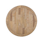 Round Farmhouse Dining Table in Antique White & Distressed Oak – Solid Pine