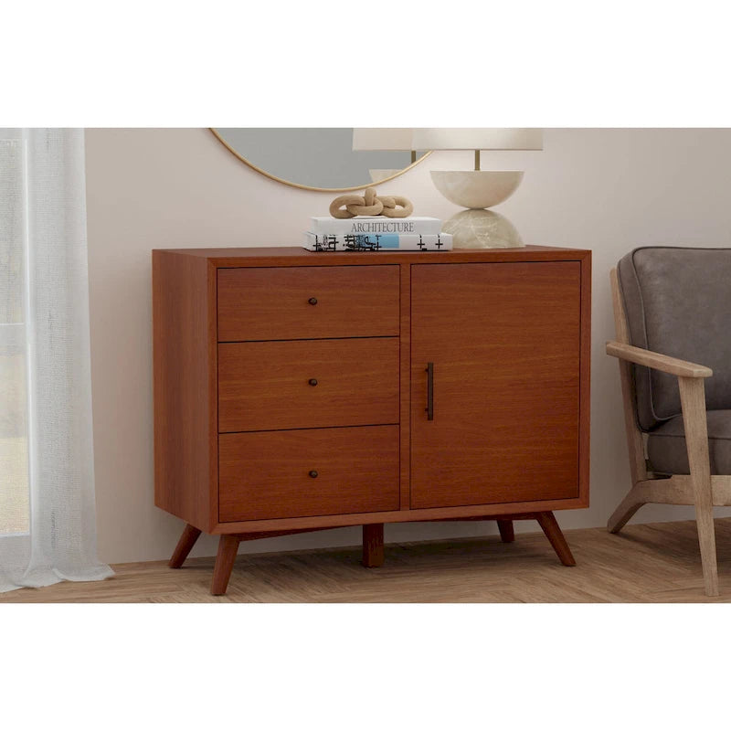 Accent Cabinet in Mahogany Solids & Okoume Veneer – Acorn Finish, Fully Assembled