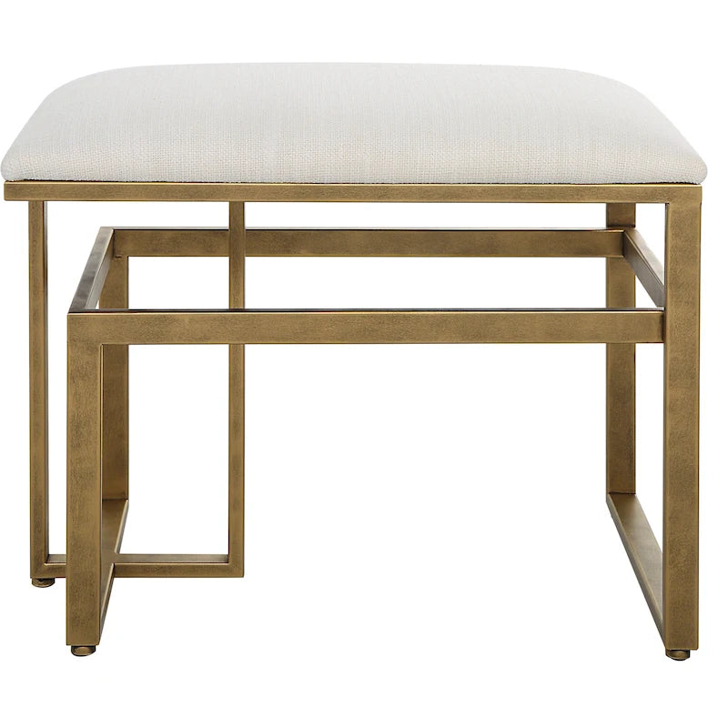 Modern Iron Bench - 15.75D x 25.25W x 19.25H