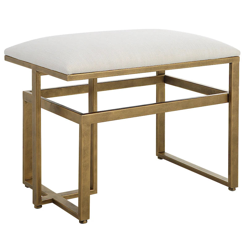 Modern Iron Bench - 15.75D x 25.25W x 19.25H