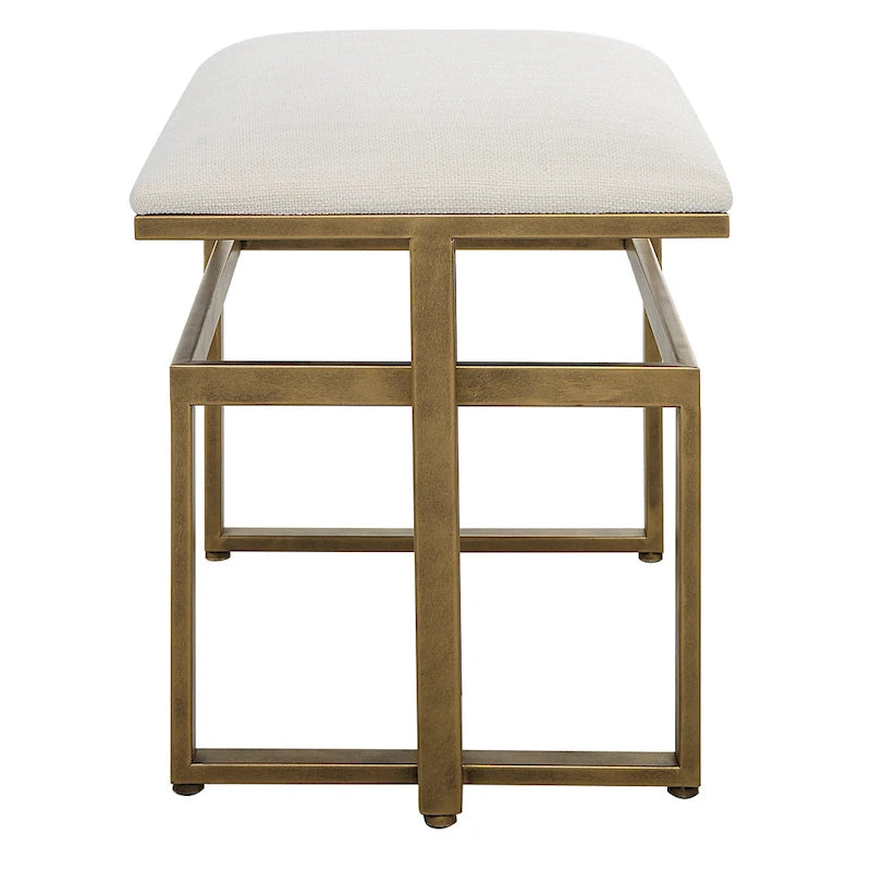 Modern Iron Bench - 15.75D x 25.25W x 19.25H