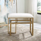 Modern Iron Bench - 15.75D x 25.25W x 19.25H
