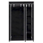Armoire pliante portable avec porte à glissière – Noire, 43x18x69"