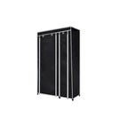 Armoire pliante portable avec porte à glissière – Noire, 43x18x69"
