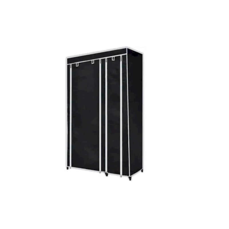 Foldable Portable Wardrobe with Zipper Door – Black, 43x18x69"