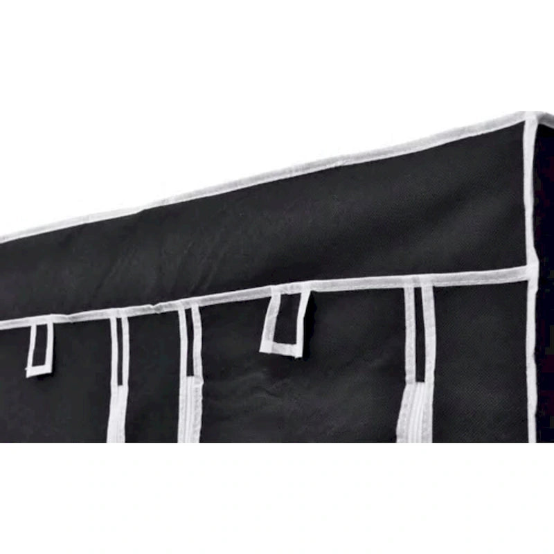 Foldable Portable Wardrobe with Zipper Door – Black, 43x18x69"