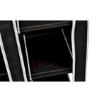 Armoire pliante portable avec porte à glissière – Noire, 43x18x69"