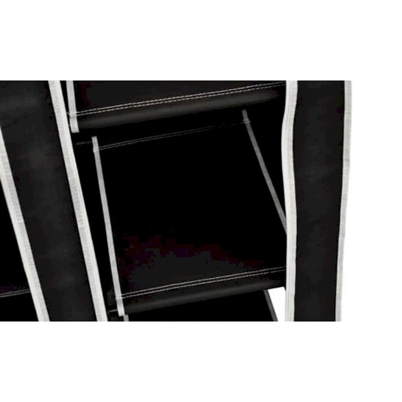 Armoire pliante portable avec porte à glissière – Noire, 43x18x69"