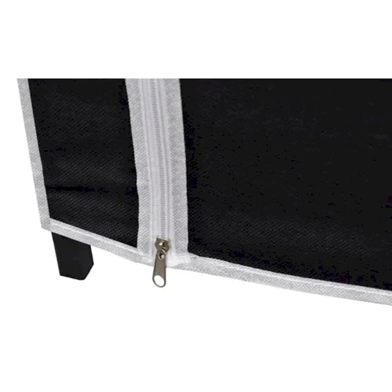 Armoire pliante portable avec porte à glissière – Noire, 43x18x69"