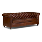 87" Chesterfield Sofa in Full-Grain Italian Leather – Diamond Tufted