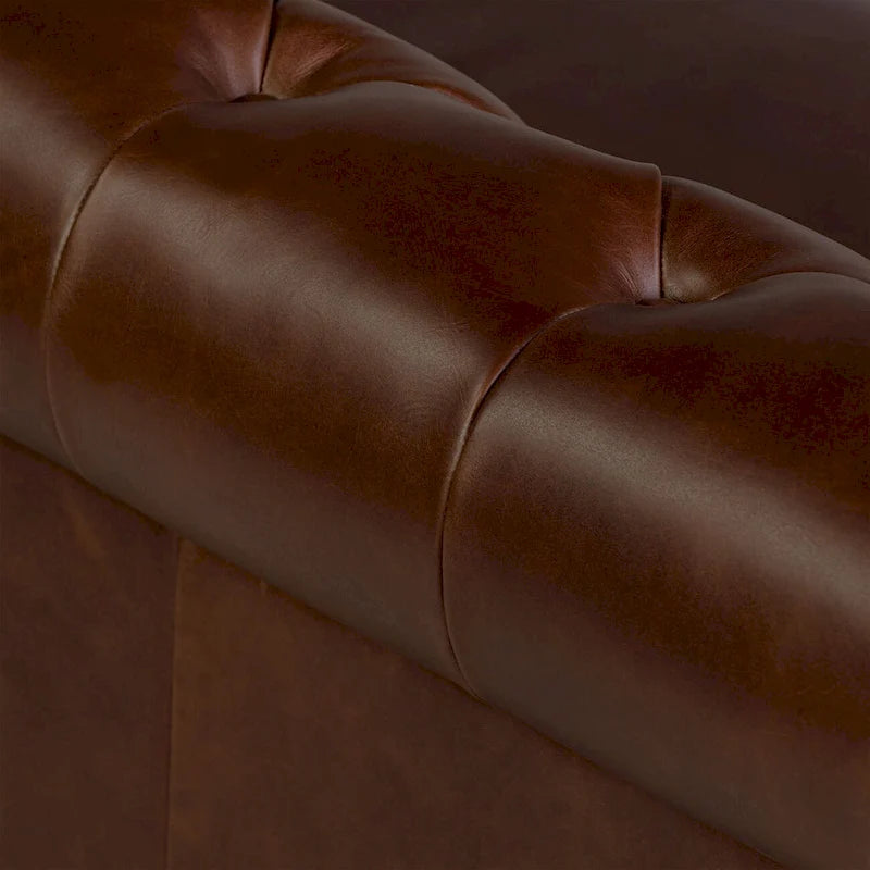 87" Chesterfield Sofa in Full-Grain Italian Leather – Diamond Tufted