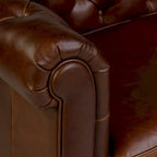 87" Chesterfield Sofa in Full-Grain Italian Leather – Diamond Tufted