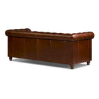 87" Chesterfield Sofa in Full-Grain Italian Leather – Diamond Tufted