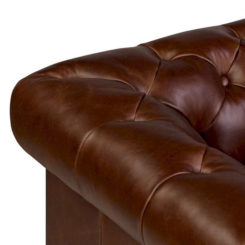 87" Chesterfield Sofa in Full-Grain Italian Leather – Diamond Tufted