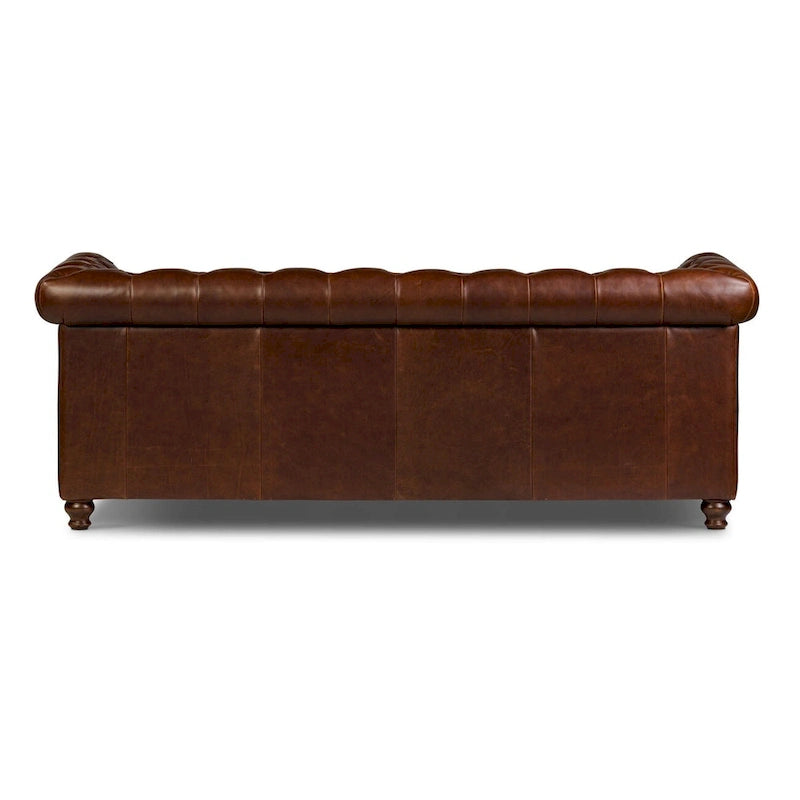 87" Chesterfield Sofa in Full-Grain Italian Leather – Diamond Tufted
