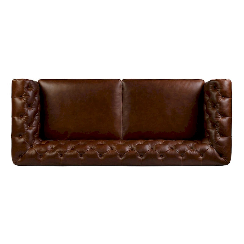 87" Chesterfield Sofa in Full-Grain Italian Leather – Diamond Tufted