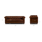 87" Chesterfield Sofa in Full-Grain Italian Leather – Diamond Tufted