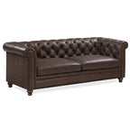 87" Chesterfield Sofa in Full-Grain Italian Leather – Diamond Tufted