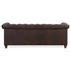 87" Chesterfield Sofa in Full-Grain Italian Leather – Diamond Tufted