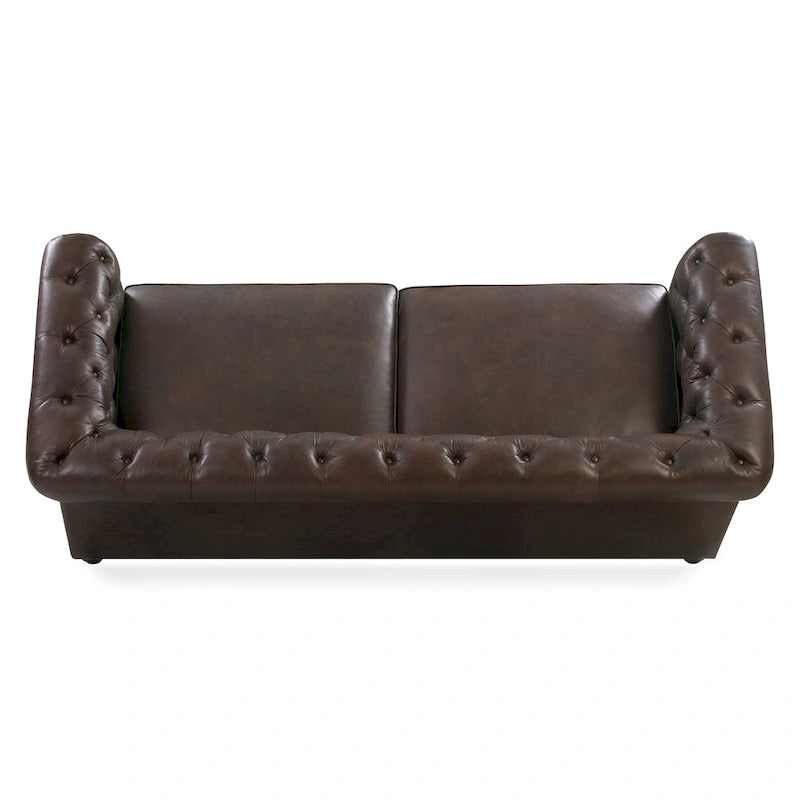 87" Chesterfield Sofa in Full-Grain Italian Leather – Diamond Tufted