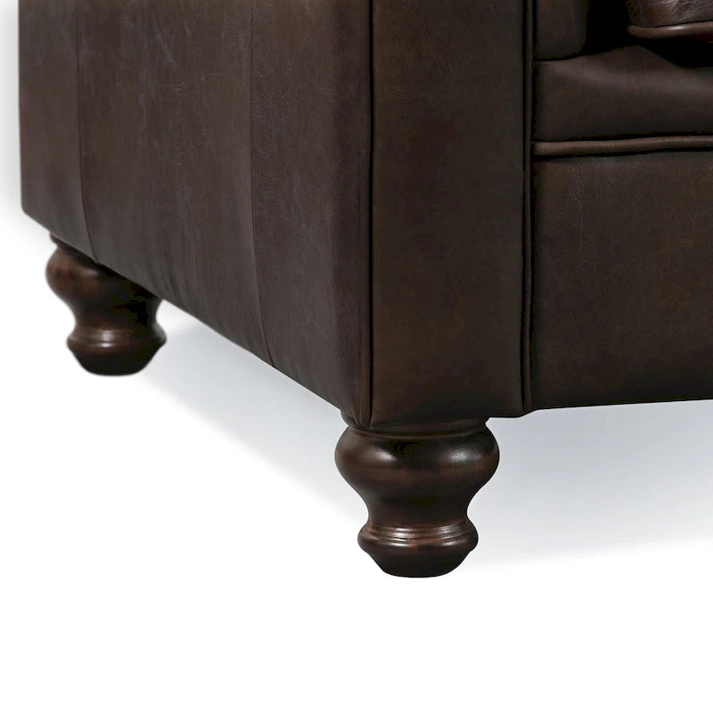 87" Chesterfield Sofa in Full-Grain Italian Leather – Diamond Tufted